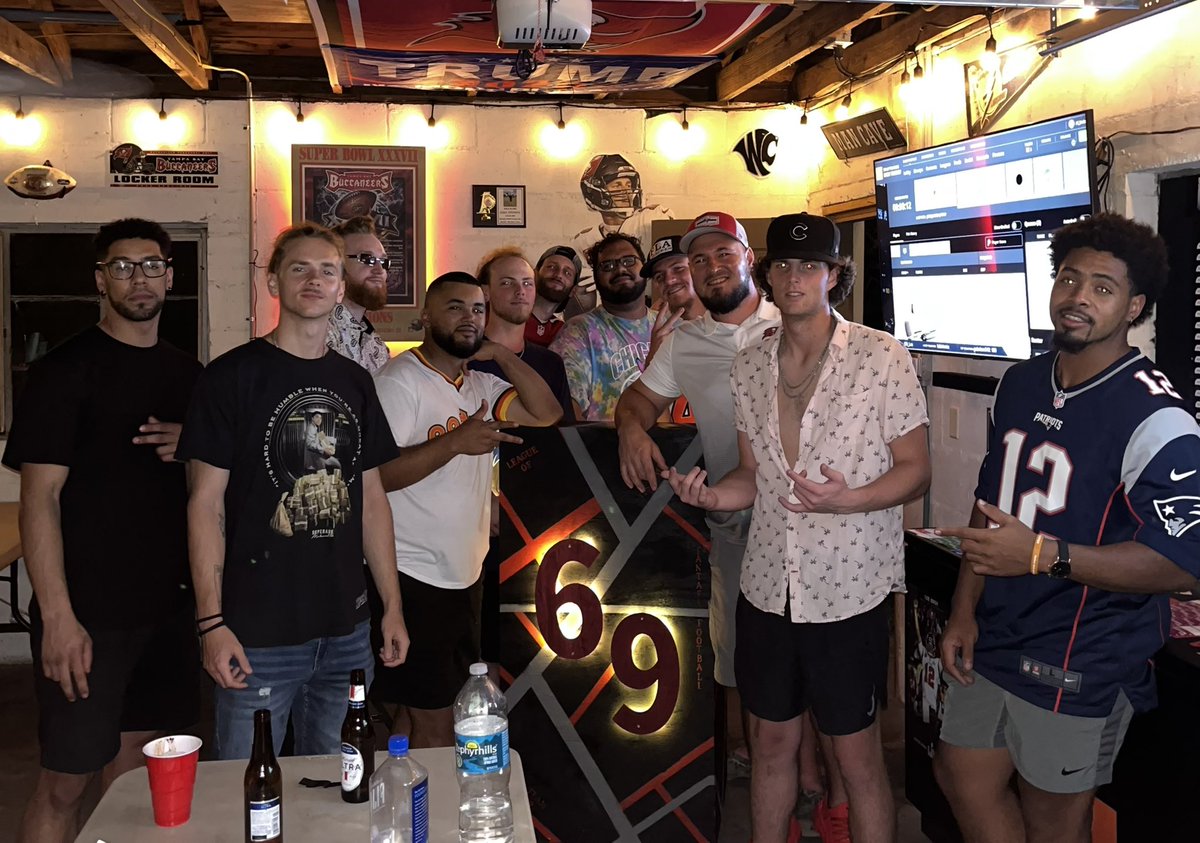 JTtv14's tweet photo. THE LEAGUE OF 69ers 2022 draft is complete. Video on JT Tv coming soon.  Don’t miss it.  #FantasyFootball #fantasydraft #football https://t.co/DCYmmC8KQe