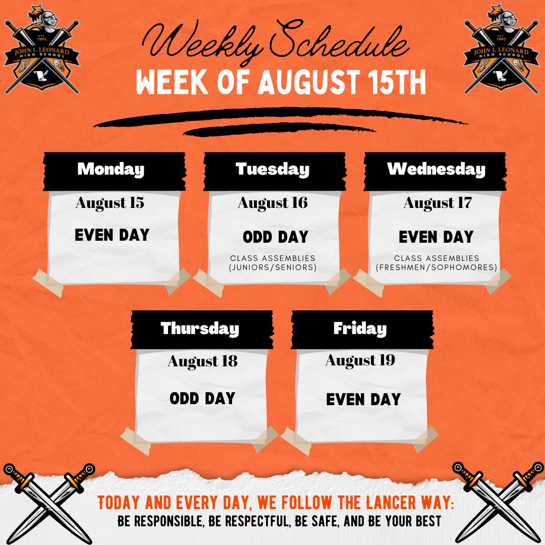 jilhsgvt's tweet photo. Lancers, here is this week's schedule!📆⚔️ @JILHSOFFICIAL https://t.co/0KK5iHP5aH
