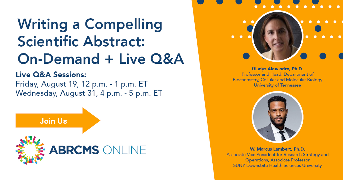 ABRCMS on Twitter "ABRCMS mentors, galexan2 and marcus_phd, join us
