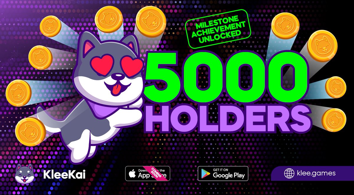 KleeKaiETH's tweet image. 🚨 New achievement unlocked: 5,000 $KLEE Holders ✅️  
We want to thank the #KleeNation for all the love and support 💜