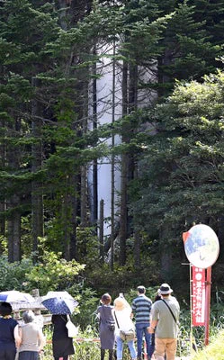 森に高さ30mの巨大な水柱。非常に危険近づかないで。