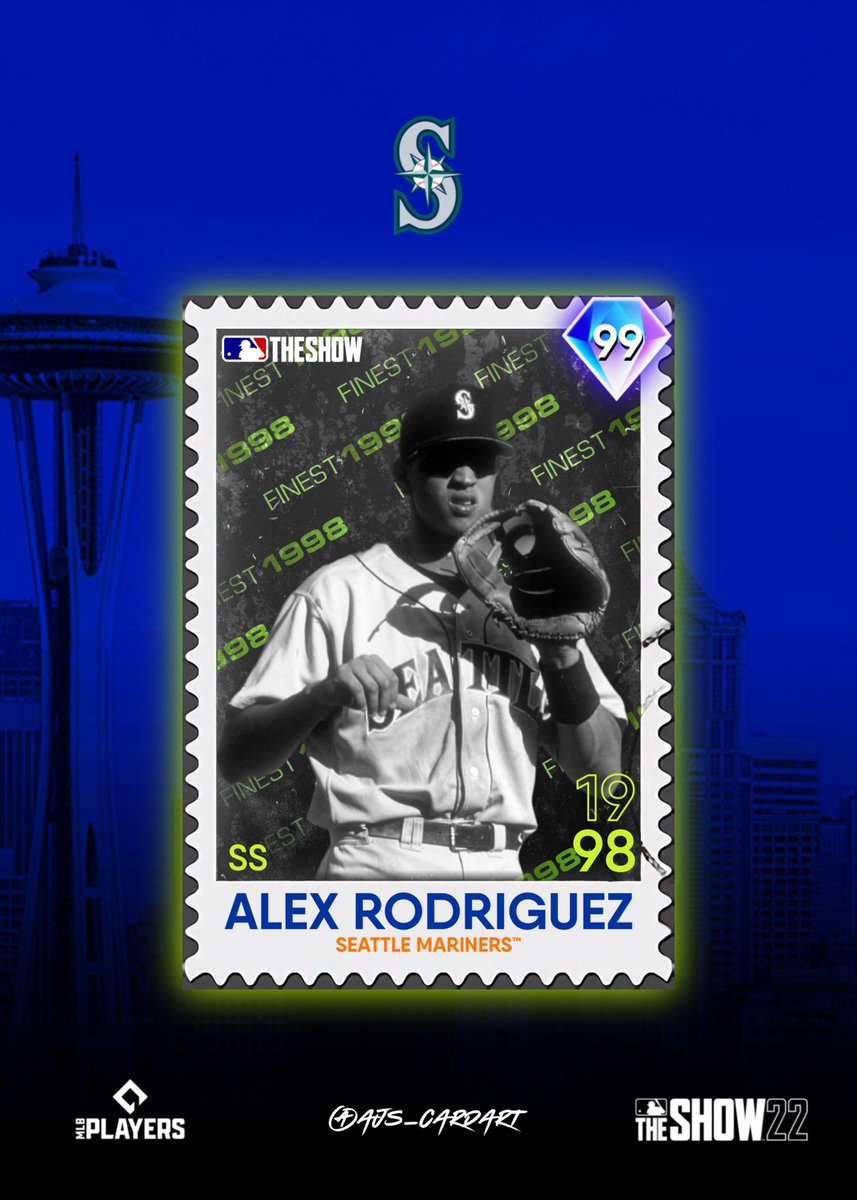 AJs_CardArt's tweet photo. 90’s A Rod #MLBTheShow #MLBTheShow22 #SeaUsRise https://t.co/sGoUcpP3Q1