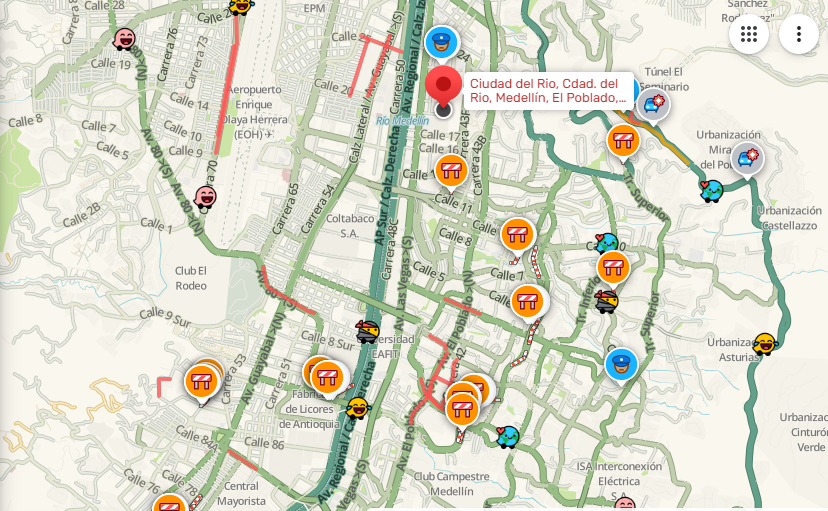 movilidad_med's tweet photo. (15:06) @WazeCo | Así se encuentra la #MovilidadMedellín a esta hora por motivo de Escenario Colombia, evento que se lleva a cabo en Ciudad del Río, desde las 2:00 p.m. hasta las 1:00 a.m.
#ReporteWaze
#CITRA https://t.co/78iulhL28a