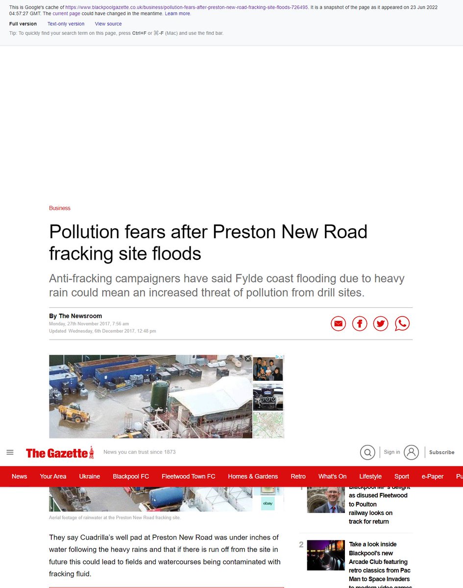<a href="/talkfracking/">Talk Fracking</a> <a href="/F_F_Ryedale/">Frack Free Ryedale</a> <a href="/frackfreelancs/">Frack Free Lancs</a> <a href="/FrackFreeUnited/">Frack Free United</a> <a href="/frackfreebpool/">Frack Freedom Enviro</a> <a href="/NoFrackLancs/">Preston New Road</a> <a href="/UK_Nanas/">Nanas UK</a> <a href="/reafg/">NoFrackinWay!</a> <a href="/Neverfrack/">Maureen Mills</a> #Fracking for #ShaleGas
The missing link
This news report was removed from Johnston Media websites (Blackpool Gazette, Lancashire Evening Post) sometime after end June 2022