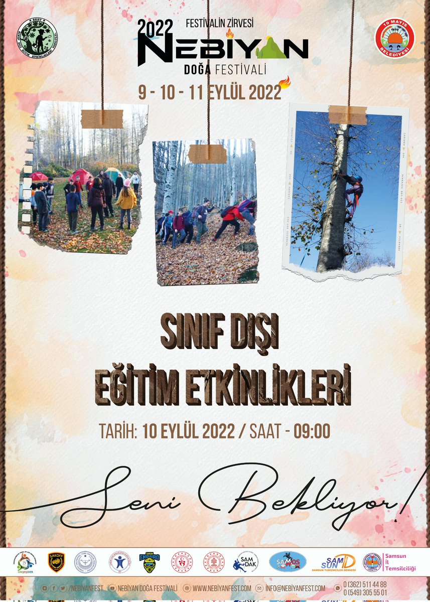 Çocuklarımızı unutmadık.
Sınıf Dışı Eğitim Etkinlikleri Çocuk Kampında eğlenceli vakit geçirmek için #NebiyanFest sizi bekliyor...
#Nebiyan #Samsun #19Mayis #Engiz