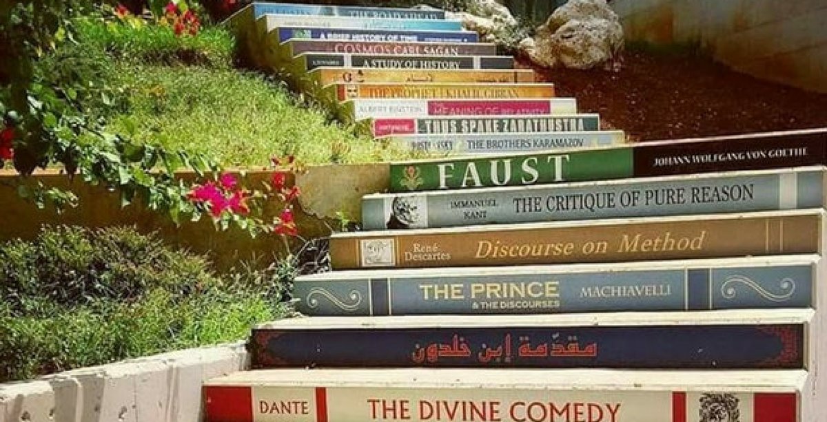 This is the "Staircase to Knowledge" at the University of Balamand in Lebanon, leading up to the lib...