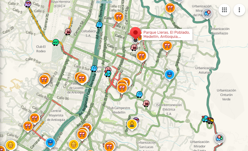 movilidad_med's tweet photo. (15:11) @WazeCo| Así se encuentra la #MovilidadMedellín a esta hora por motivo del Desfile de Motos Antiguas, evento que se lleva a cabo en Parque Lleras.
#ReporteWaze
#CITRA https://t.co/HTs3jGFohI