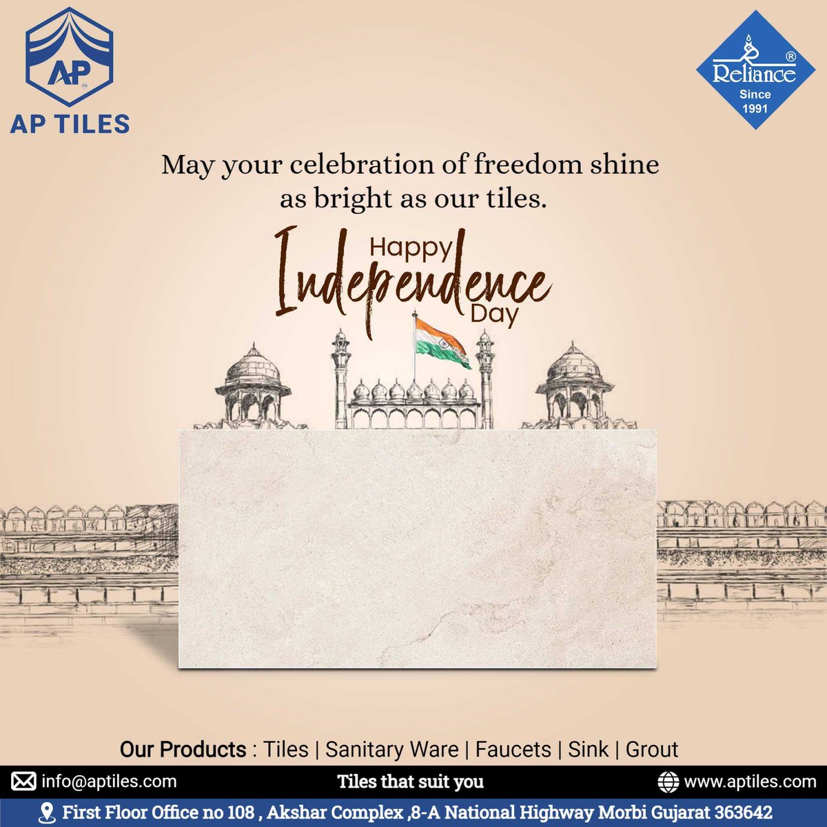 ApCeramic's tweet photo. A very Happy 76th Independence Day to all of my fellow citizens. Jai Hind. Vande Mataram. 🇮🇳

Today #India completes its 75 years of Independence. 

#IndiaAt75 #IndependenceDay #IndependenceDayIndia https://t.co/qGopuj3wjx