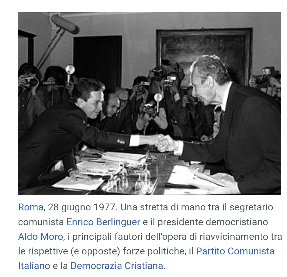 Il Compromesso Storico prevedeva che DC e PCI potessero governare per il bene del paese mantenendo le proprie identità. Marini, invece, ha fatto sciogliere nel PD I peggiori Democristiani, Letta in testa. Una volta c'erano gli statisti.