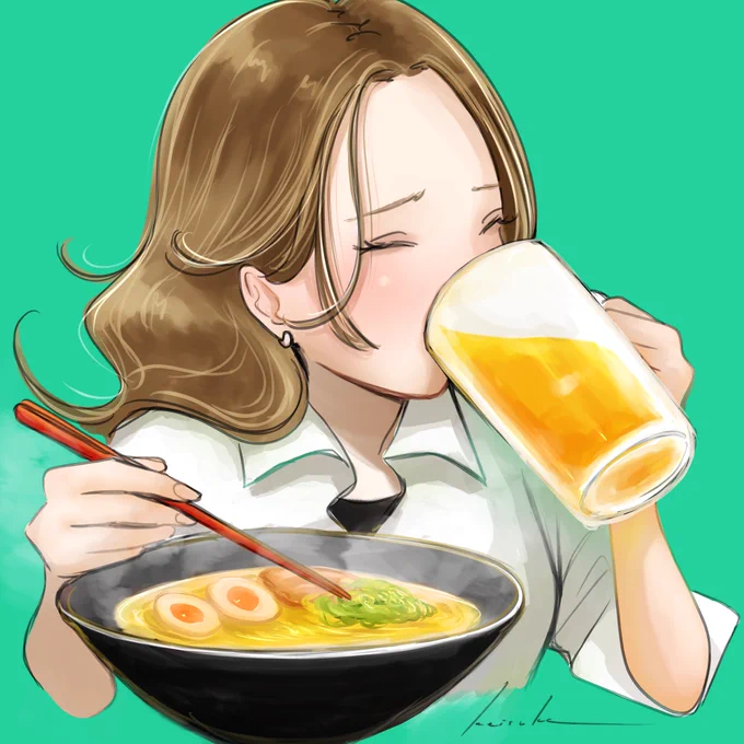 With Beer#イラスト #絵描きさんと繋がりたい 