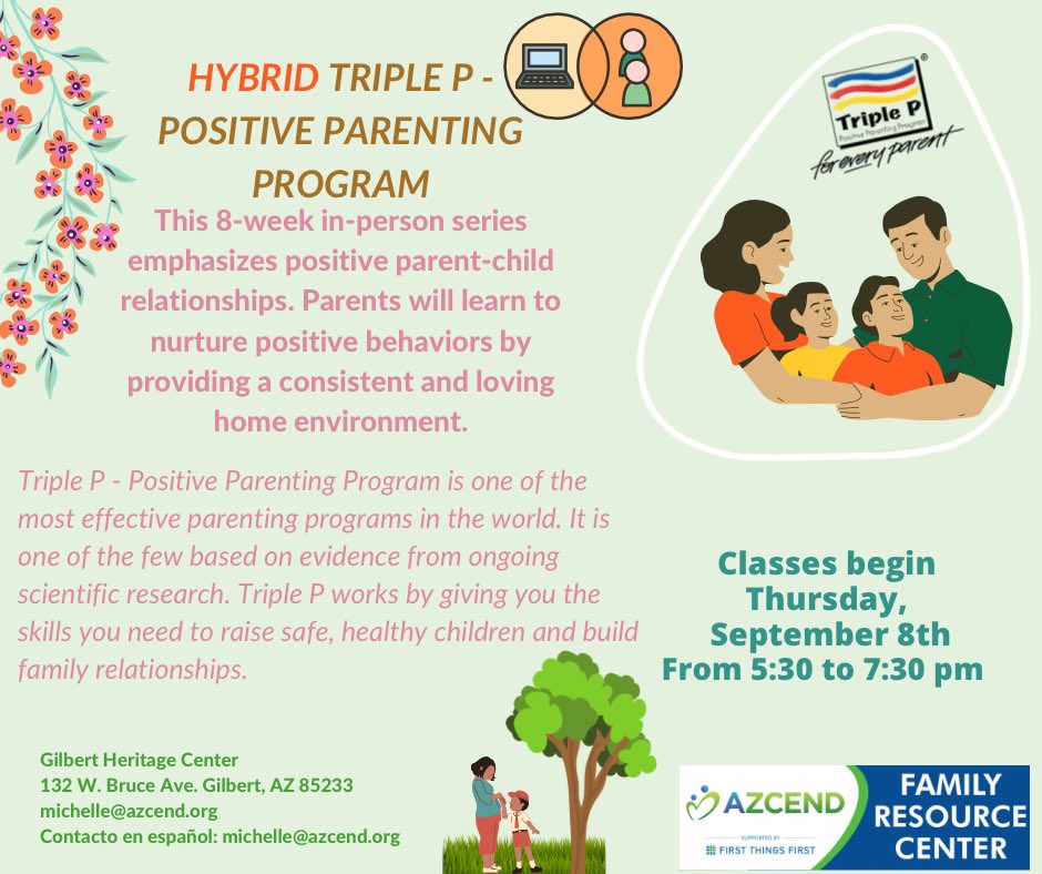 MsMichelleKari's tweet photo. Hybrid Triple P - Positive Parenting Program at the Gilbert FRC.
#FirtsThingsFirst #AZCEND #Workshop #PositiveParenting https://t.co/OjNIyTsmd5