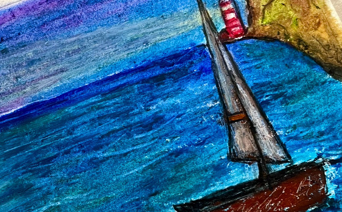 dennison_elena's tweet photo. More boats. Oil on paper #funwithcolours https://t.co/s5kZjfP01J