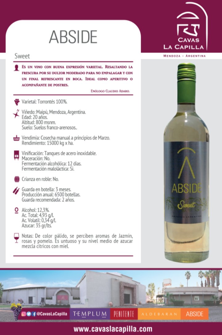 Hoy les presentamos nuestro #abside #sweet #torrontes