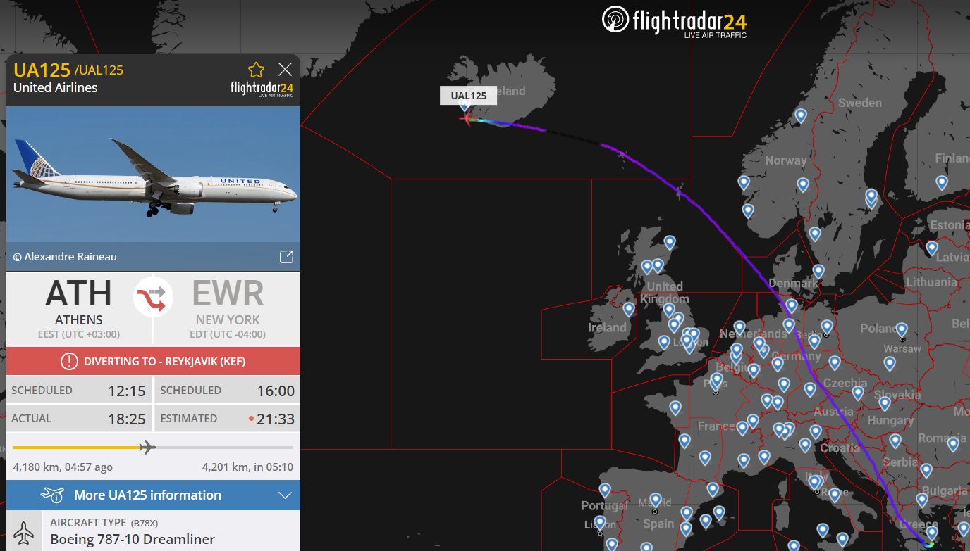 Flightradar24 on Twitter "United Airlines flight UA125 from Athens to