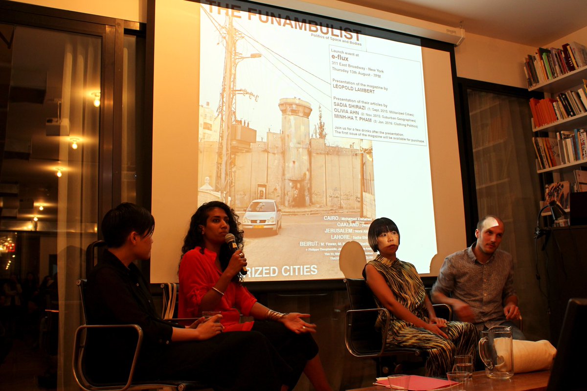 Eight years ago, Léopold was launching the first issue of The Funambulist magazine in NY with contributors @SadiaShirazi <a href="/ahntologies/">geunsaeng ahn (they)</a> and <a href="/minh81/">Minh-Ha T. Pham</a> . Issue 43 is coming next week!!