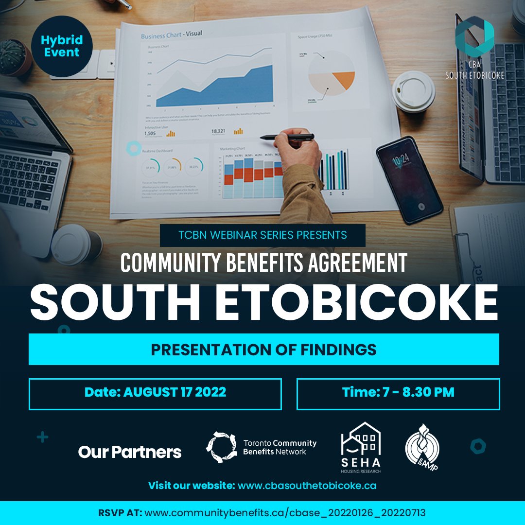 TCBN_TO's tweet photo. Are you a resident of Lakeshore South Etobicoke?
Join us on Aug 17th, for the final workshop of the series where we will present the findings related to Community Benefits Agreements in South Etobicoke.
This will be a hybrid event. RSVP here - https://t.co/Wq6FdrHFI9 #tcbn https://t.co/jcFBzzN6zu