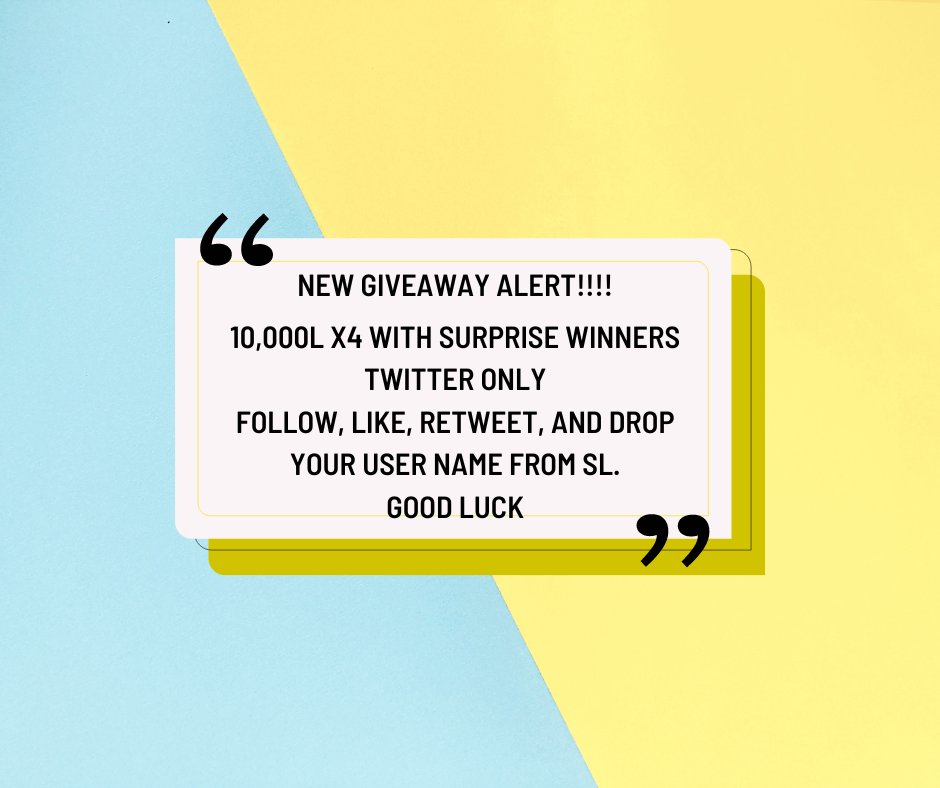 SophieEmmaGior1's tweet photo. New Giveaway alert!!!
10,000L X 4 with surprise winners!
Here in Twitter only
follow, like, retweet, and drop username from SL.
Ends 9/1. Good luck babes!!!!
#SecondLife #secondlifegiveaways https://t.co/PbA6neF1SF