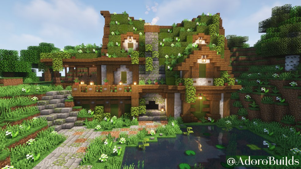 AdoroBuilds's tweet photo. A mossy cottage 🌿

#minecraft #minecraftbuild #minecraftbuilds #mcbuild #mcbuilds #minecraftbuildinspo https://t.co/wlEyh3vSDJ