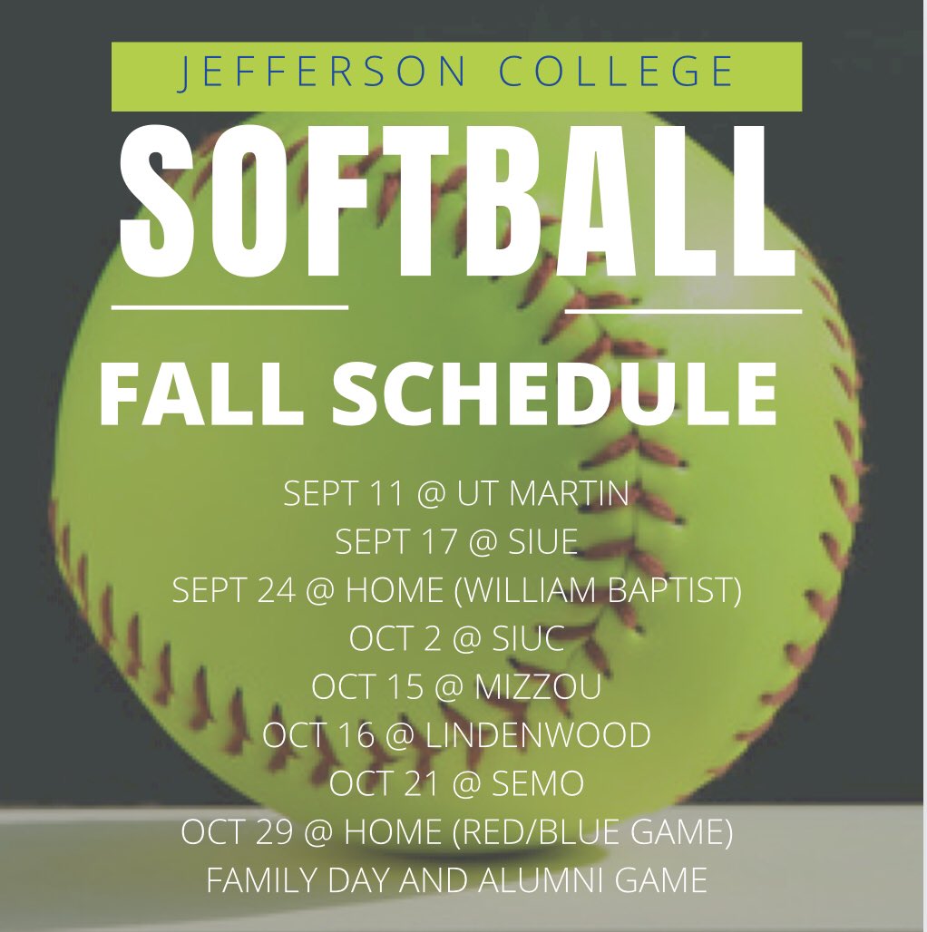 Here is the fall schedule!
