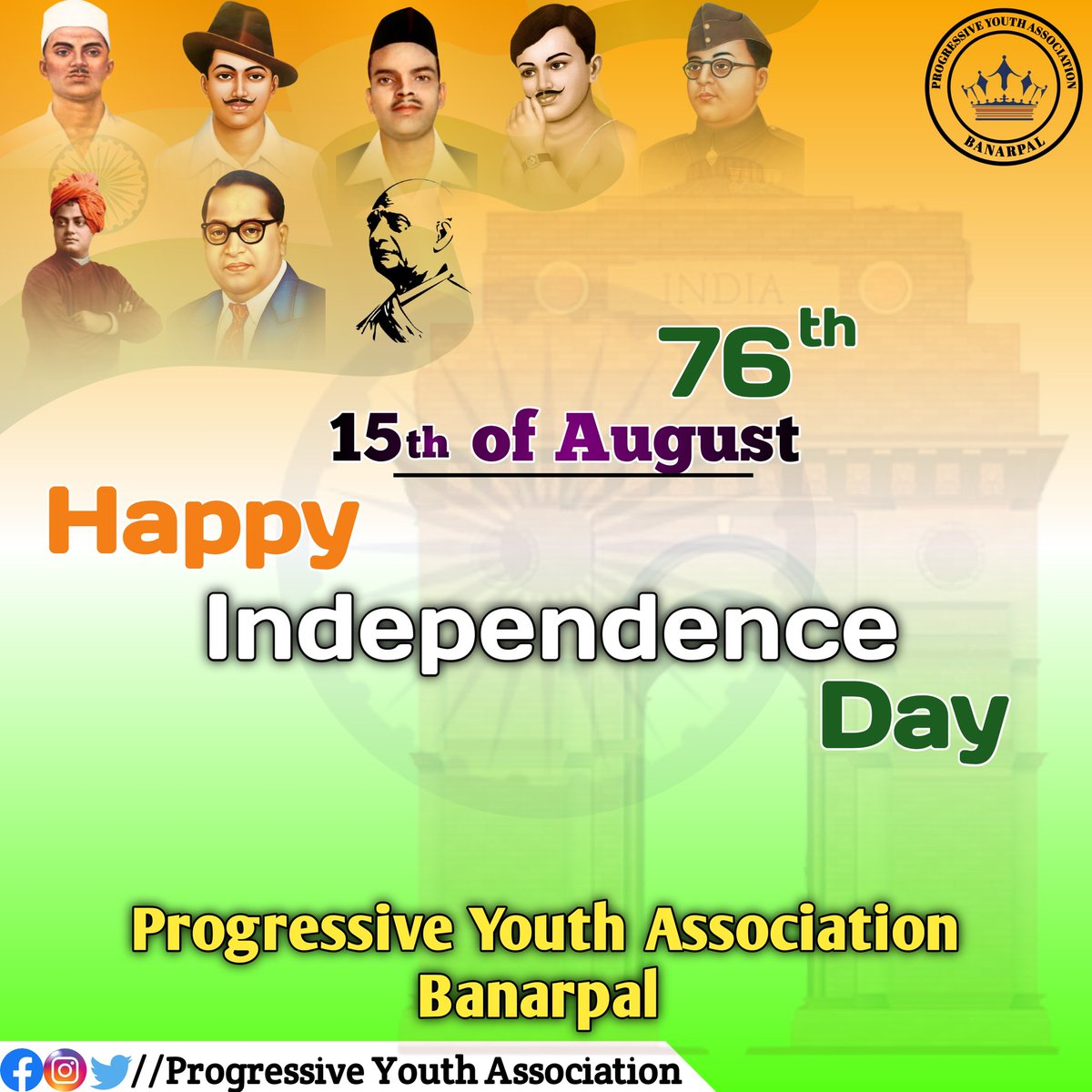 PYA4Banarpal's tweet photo. Wish you all Happy 76th Independence Day ❤️🥰
@PYA4Banarpal 
#JaiHind 
#VandeMataram 
#InquilabZindabad https://t.co/N095eg4su3