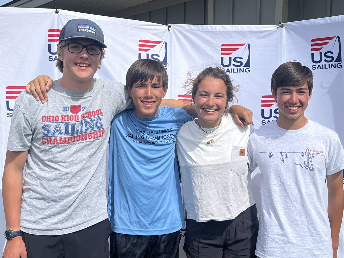 Even during the summer, the RRHS Sailing Team represented!  These four sailors raced in the Chubb US Junior National Championships in Michigan last week,  2 of the 23 double-handed boats who qualified for the national event. @RRCSActivities <a href="/RrCitySchools/">Rocky River City Schools</a> <a href="/rrboosters/">Rocky River Boosters</a> <a href="/Foundry216/">THE FOUNDRY CLE</a>