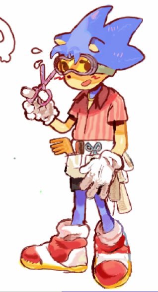 Sonic art from 2018 when i drew him as a barber??? 