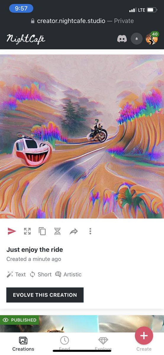 PhilenaCarter's tweet photo. I’m falling in love with AI art. Check out @NightcafeStudio https://t.co/bsBmDXQ4Zj