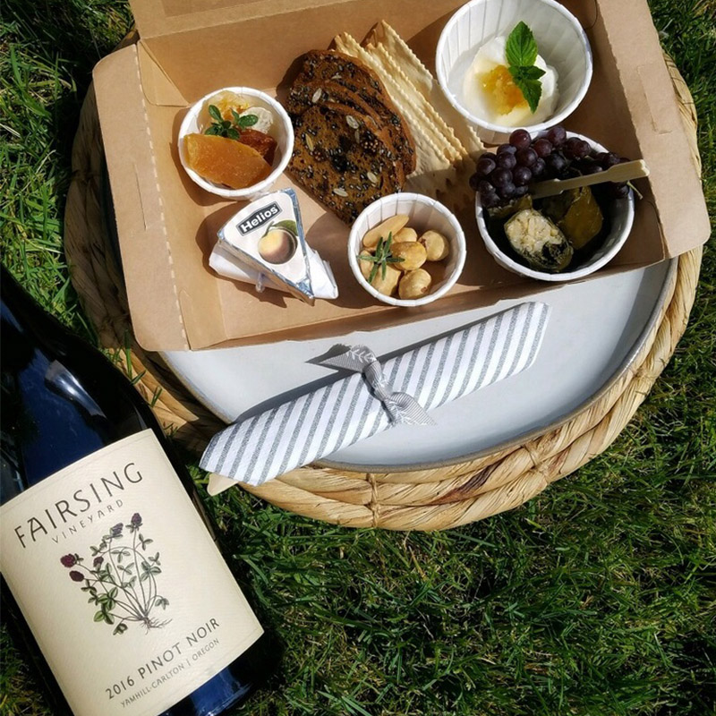 Our cup runneth over! Join us Sat 8/20 &amp; enjoy tasty artisan NIBBLE CUPS &amp; BOXES boxes from our friends at Tasting Notes.

Pair these splendid savory &amp; sweet options w/ a glass of Fairsing Pinot or Chardonnay.

Secure a reservation &amp; nibble your day away! #FairsingWines