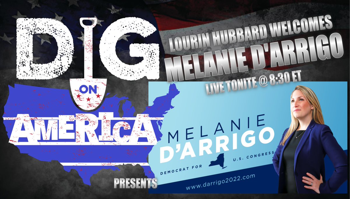 ♨️🌊CANDIDATE SUPPORT🌊♨️ Join @LourinHubbard & @bhennrich tonite @ 8:30 ET on #LastCall as they interview the AMAZING Melanie D'Arrigo (@DarrigoMelanie)! Watch LIVE on YouTube youtube.com/digonamerica or Twitch twtich.tv/digonamerica #IndependentMedia #VoteBlueNoMatterWho