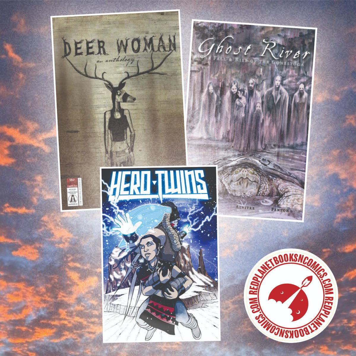 ATCGBooksComics's tweet photo. Jonesing for NATIVE REALITIES graphic novels? They're back in stock! “Hero Twins,” “Deer Woman,” “Ghost River” &. more!
Get 'em now at https://t.co/JN78LHhRTf! (Sorry, Native Realities books not part of the Summer Sale.)
#NativeRealities #IndigenousOutLoud #NativeCreatives https://t.co/HB98q8ym8A