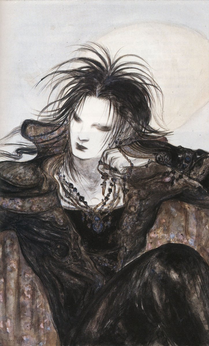 belllmonts's tweet photo. for those who are just getting into the sandman because of the netflix show, yoshitaka amano (of final fantasy and vampire hunter d fame) did some gorgeous art for the series and his depiction of morpheus is impeccable https://t.co/7DmOu7QyPP