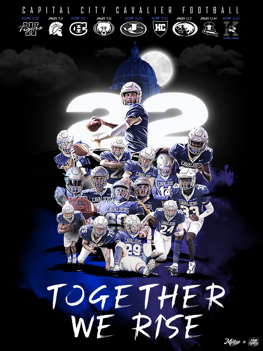 mrmiriani's tweet photo. 2022 Capital City Football Poster and Schedule @capcityfb #GoCavsGo https://t.co/UO4jJunOOc