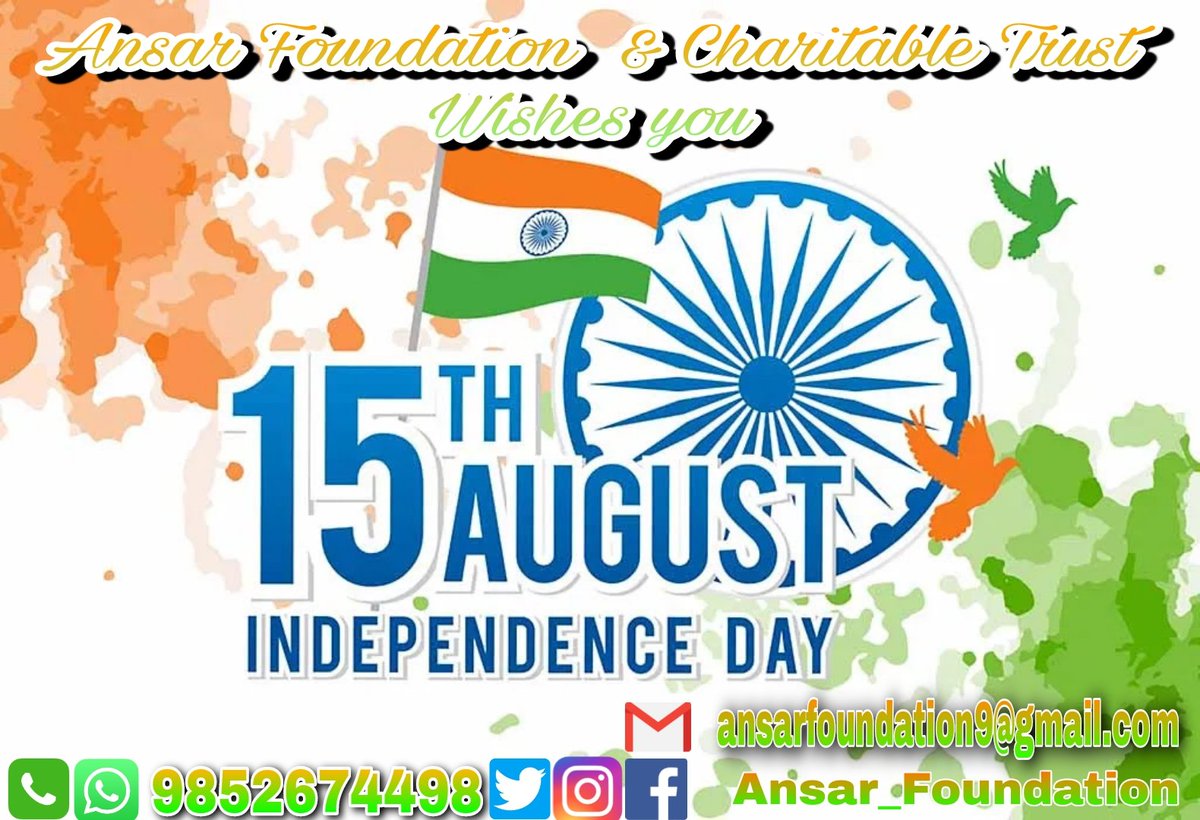 Ansarfoundation's tweet photo. Happiest 75th independence day...
India is best in the world 🇮🇳 https://t.co/XfunOoOye4