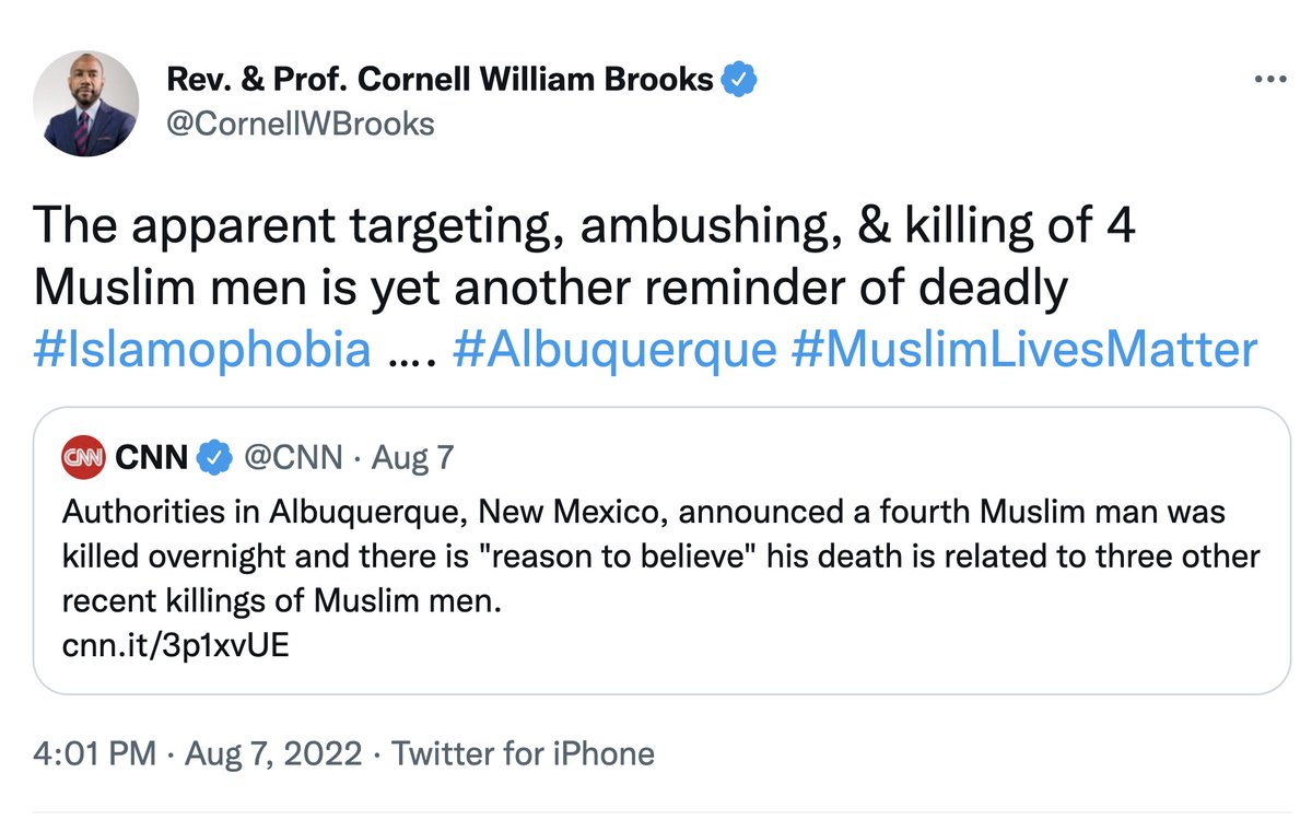MrAndyNgo's tweet photo. Earlier this week, a Muslim migrant from Afghanistan was arrested as the suspect in the serial killings of four Muslim men in Albuquerque, NM that shocked the country. The killings were first blamed by leftists &amp; Islamists on a phantom Islamophobic, far-right, white supremacist. https://t.co/11unr7NrDs