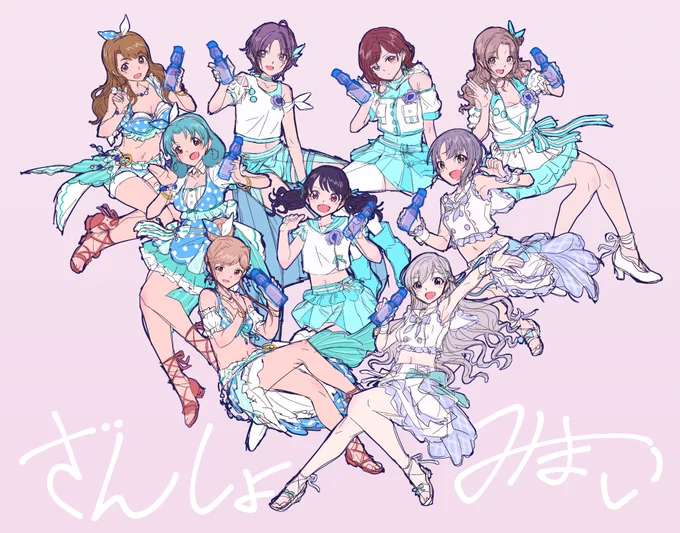 欲張った結果、1週間くらいかかってやっと色ラフ。これから修正しながらペン入れして色塗って。秋になる前に仕上げたい。 