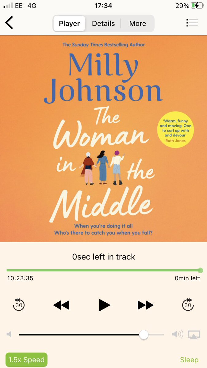 craftyreader52's tweet photo. Finished listening to book 28 today. Absolutely loved it 👏🏻👏🏻👏🏻 @millyjohnson #womaninthemiddle https://t.co/yDhqeaAwrX