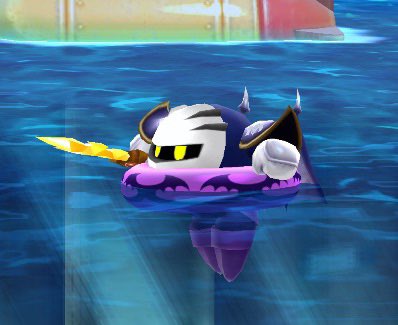 kirbypurrs's tweet photo. i love hal because while it's very obvious they think meta knight is the coolest mf on the planet they constantly and unapologetically put him in dork ass situations like this https://t.co/0rGsS2Js78