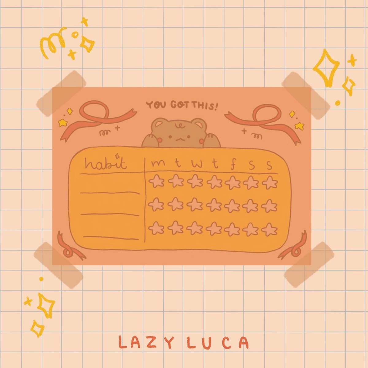 LazyLucaStudio's tweet photo. New printable habit trackers available on our Ko-fi page! Link in bio 🤩 https://t.co/keKUhqfIiY