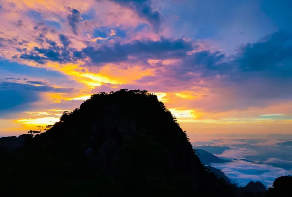 Chunyu_China's tweet photo. #每日一景
安徽黄山：避暑纳凉赏美景

暑期烈日炎炎，安徽黄山风景区开启清凉模式，云海流淌、旭日东升，霞光铺满天际，美不胜收。 https://t.co/2CnQcHkCiH