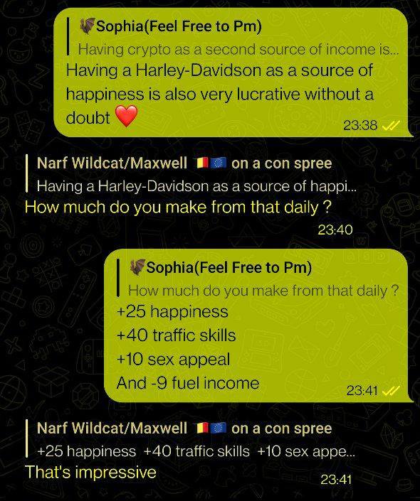 NarfMaxwell's tweet image. I&apos;ve been messing around with this bot for 2 weeks now and this one is not giving up! #funposts #scam