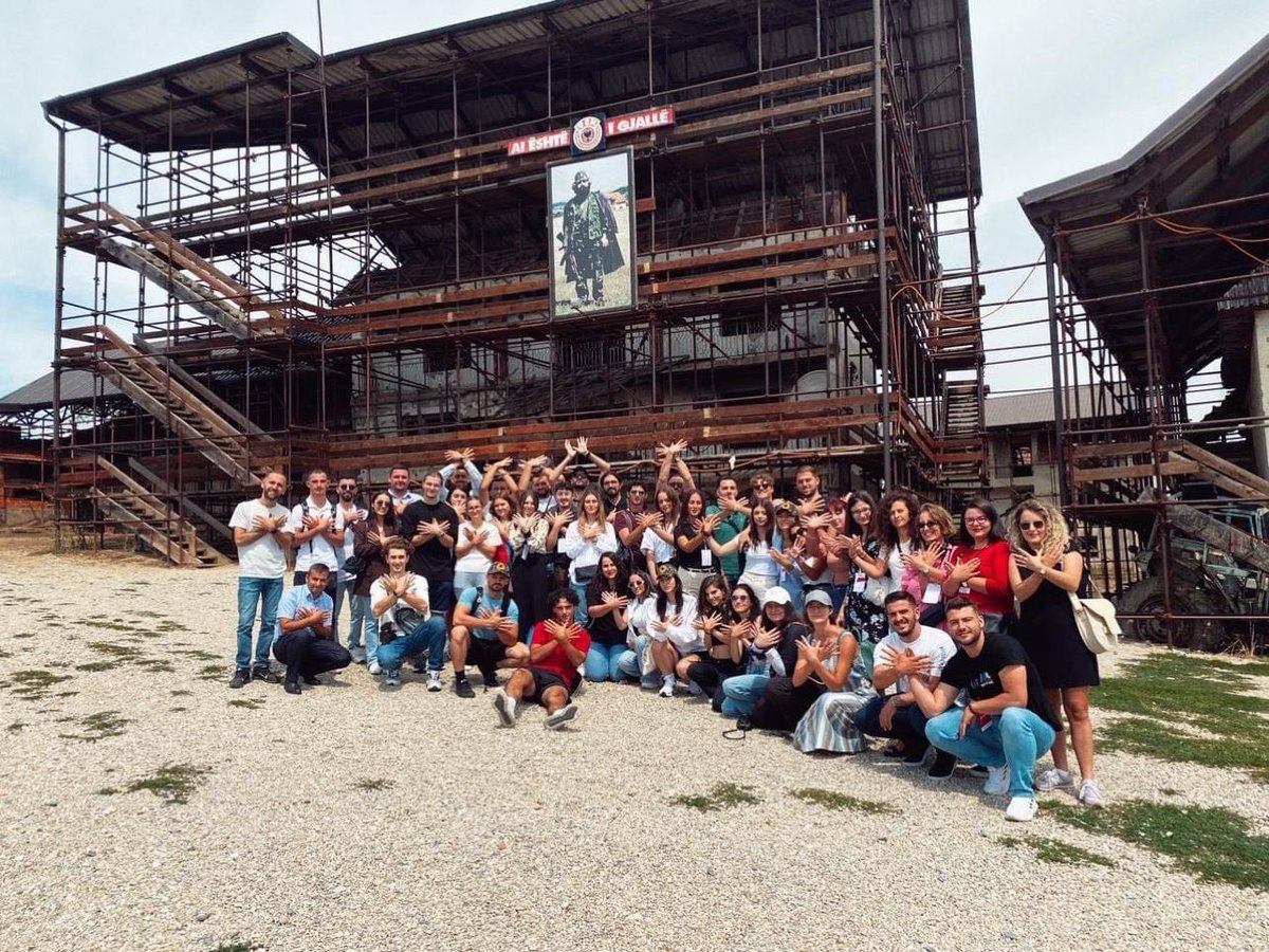 originalbanian's tweet photo. Our #diaspora youth today visited the place where the history of Kosovo's freedom was written, Prekaz. For most of them today was the first time to visit and pay tribute to the Jashari family memorial.

 #heritage #history #home https://t.co/5sSiw0KgnV