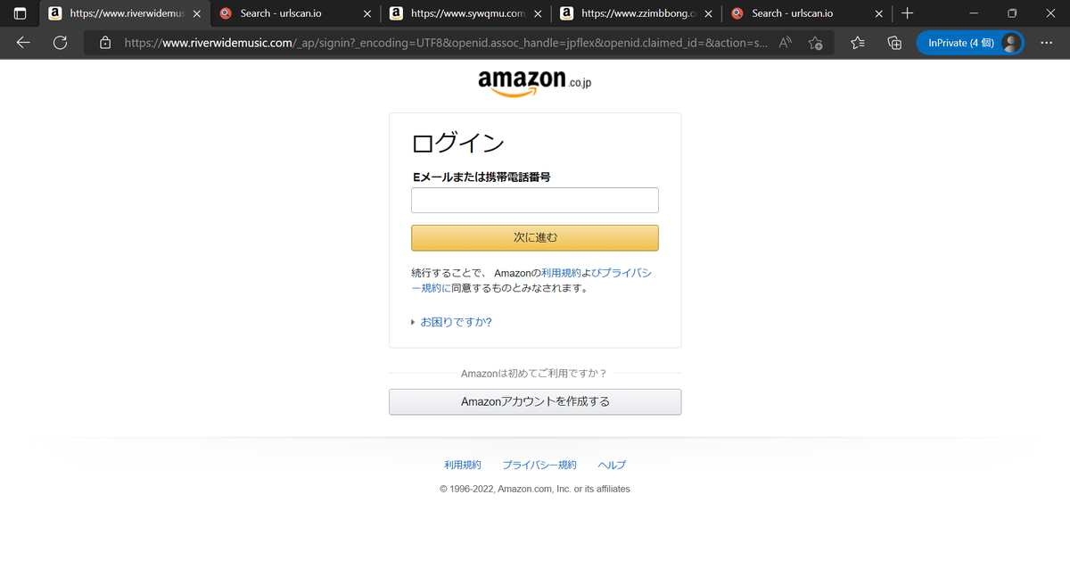 harugasumi's tweet photo. あなたのAmazon支払い方法は承認されていません。#<数字>
等の件名で、Amazonを騙る #フィッシングメール。
hxxps://www.riverwidemusic.com/jp
(同一host内redirect有)
等で #フィッシングサイト 営業中、騙されないで。
104.223.16.226
イオンカード→Amazonに鞍替え
#Phishing #フィッシング詐欺 https://t.co/aDp0M5wOJt