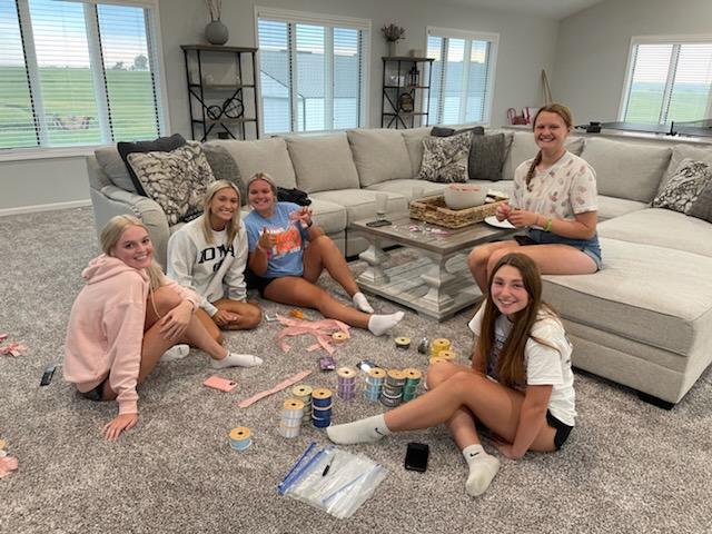 Our seniors worked on bows for the season! Love to see the tradition living on &amp; the seniors spending time together! #TrojanPride