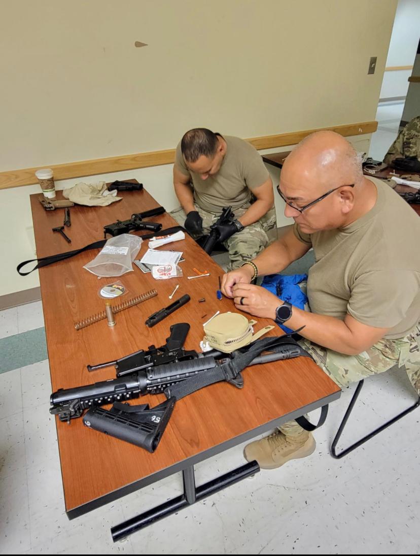 448thB's tweet photo. Weapons Cleaning with CSM Rivera leading the way after 2 days of multiple ranges. https://t.co/ZWIsVw5M9K