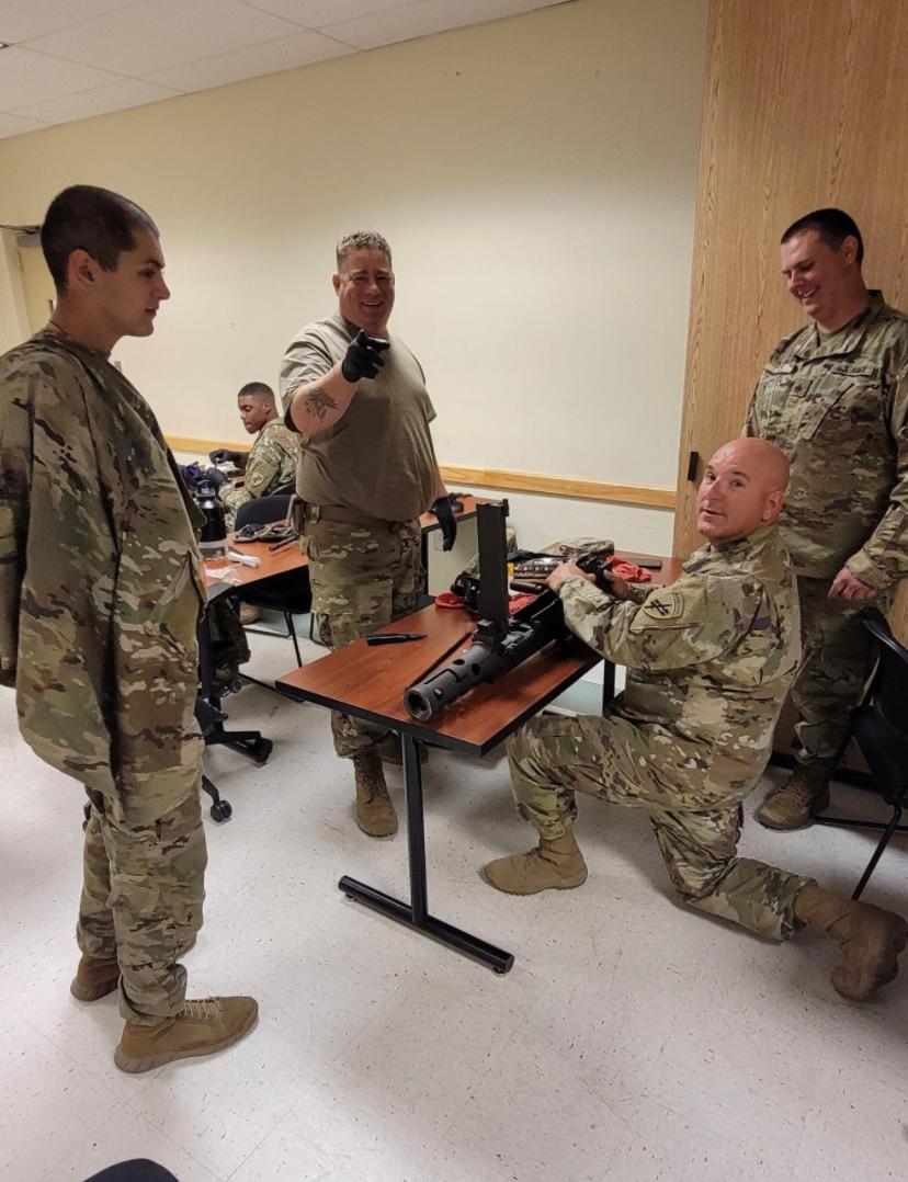 448thB's tweet photo. Weapons Cleaning with CSM Rivera leading the way after 2 days of multiple ranges. https://t.co/ZWIsVw5M9K