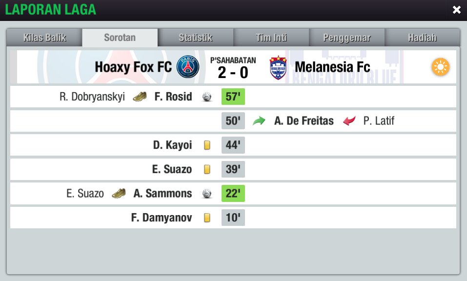 HoaxyFox's tweet photo. [MATCH REPORT LIGA 3 S15 Final Round]

🏆 @Liga3TEI 
🗓 Final Round - Leg 2
🆚 @Melanesia_FC 
⚽️ WIN 2-0

Kedua tim dan management pelatih menunjukan sportifitas di luar dan di dalam lapangan ❤️.
Tidak seperti coach tuchel vs conte 🤣.

#Foxer #TheFoxer #Liga3TEI https://t.co/2iwEAduBzv