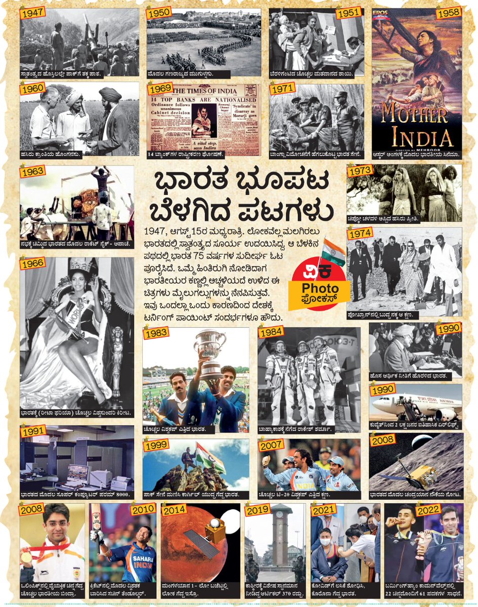 ಭಾರತ ಭೂಪಟ ಬೆಳಗಿದ ಒಂದಿಷ್ಟು ಪ್ರಮುಖ ಘಟನಾವಳಿಗಳನ್ನು ಫೋಟೋಗಳ ಮೂಲಕವೇ ವಿಜಯ ಕರ್ನಾಟಕ <a href="/Vijaykarnataka/">vijaykarnataka</a> ಪ್ರಸ್ತುತ ಪಡಿಸಿದೆ. 
<a href="/Sudarshanvk2/">Sudarshan Channangihalli</a> <a href="/katranjeet/">Ranjeet Kate</a> <a href="/editor_vk/">VK Editor</a> <a href="/kolgarkeerthi/">Keerthi Kolgar</a> <a href="/sathyanathbp/">sathyanathbp</a> 
#IndependenceDay #azadikaamritmahotsav2022