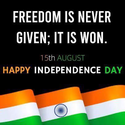 🇮🇳 We earned our freedom through years of struggle against the British Raj 🇮🇳Let us remember all those who fought & sacrificed their life for our country🇮🇳 Jai Hind🇮🇳 Happy 75 yrs of Independence 🇮🇳#IndependenceDay