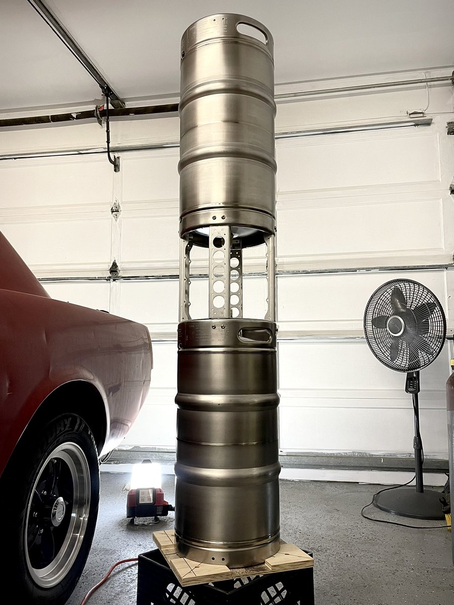 Vaporware reduction efforts underway. This is the first time the kegs have been stacked with an airframe section.