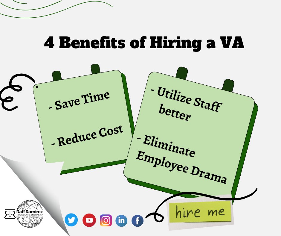 RamirezRaff's tweet photo. Benefits of having a Virtual Assistant 
🎈 Save Time
🎈 Reduce Cost
🎈 Utilized Staff better
🎈 Eliminate employee drama https://t.co/zs4Obcx2tQ
